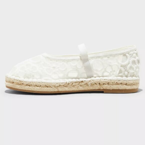 Women's Celia Floral Lace Mary Jane Espadrille Flat Shoes Memory Foam Insole NWT - Picture 4 of 5